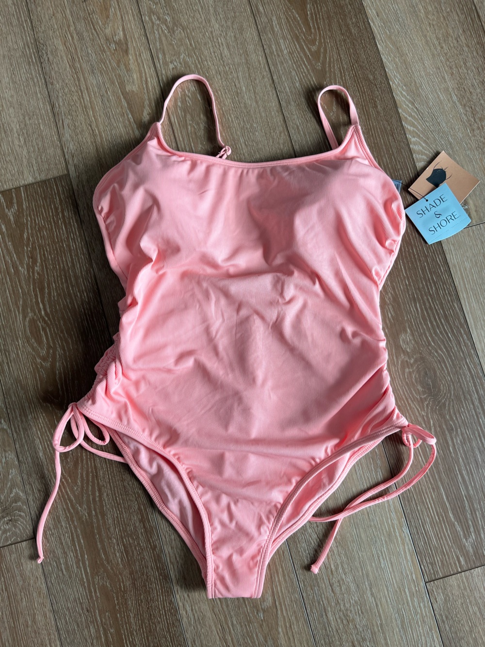 NWT Shade & Shore Pink One Piece with adjustable straps Size L (12-14)